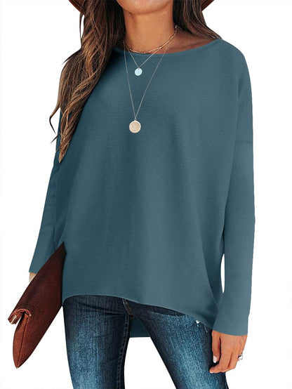 ✨Hot Sale 70% OFF⭐women's Irregular Oversized Dolman Sleeve Knitted Pullover