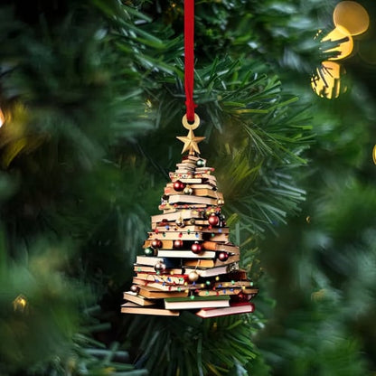 🎅📚Christmas Book Tree Ornament - Book Lover Christmas Ornament