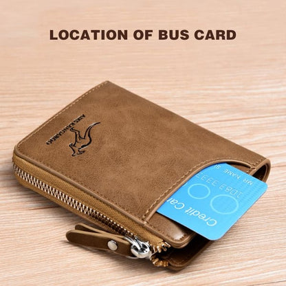 (🎁2024-Christmas Hot Sale🎁)Men Wallet Zipper Genuine Leather Purse ( RFID PROTECTED )