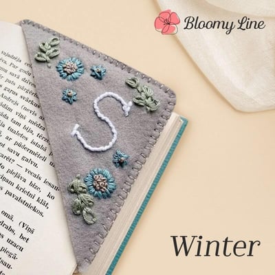 Bloomy Line - Last day 70% OFF - Personalized Hand Embroidered Corner Bookmark