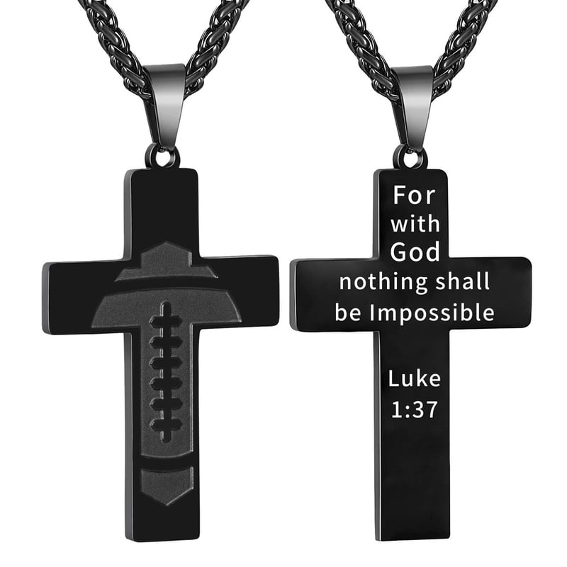 🔥LAST DAY 49% OFF - American Football Cross Bible Pendant