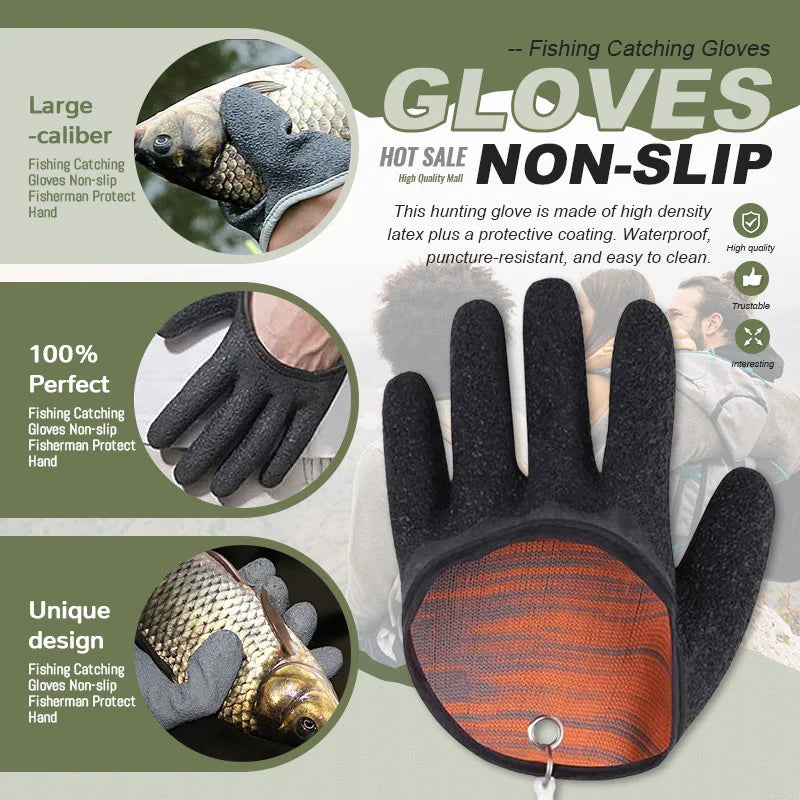 Guantes de pesca antideslizantes para proteger la mano