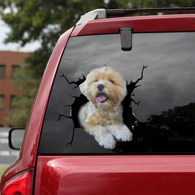 Havanese Crack Car Sticker, Toilet Sticker, Fridge Sticker 8