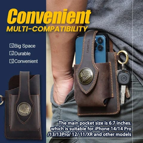 🔥Hot Sale 49% OFF- Multifunctional Leather Mobile Phone Bag