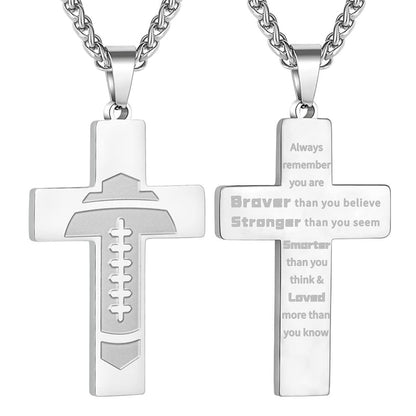 🔥LAST DAY 49% OFF - American Football Cross Bible Pendant