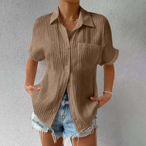 🔥Shirt Collar Casual Buttoned Loose Blouse