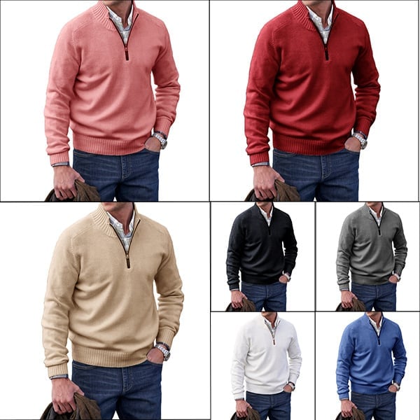 Men's Cashmere Zipper Basic Sweater (Buy 2 Free Shipping)