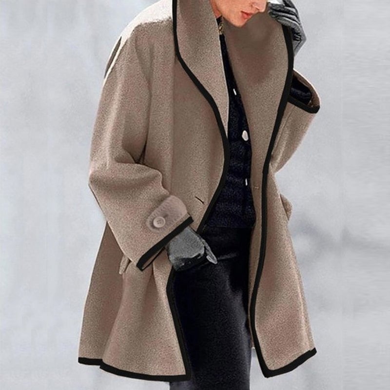 🔥Sale 49% OFF🎁-Hooded Color Block Woolen Coat (Buy 2 Free Shipping)