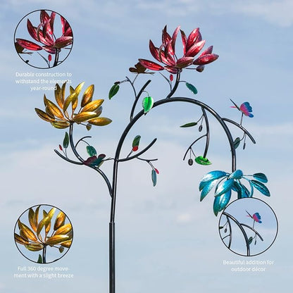 🔥Last Day 70% OFF - Beautiful Summer Multi Colored Flowers Wind Spinner