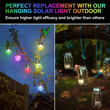 Multicolor Crackle Glass Hanging Solar Lights