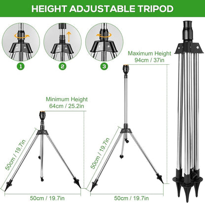 360 Degree Auto- rotation Garden Tripod Sprinkler PRO