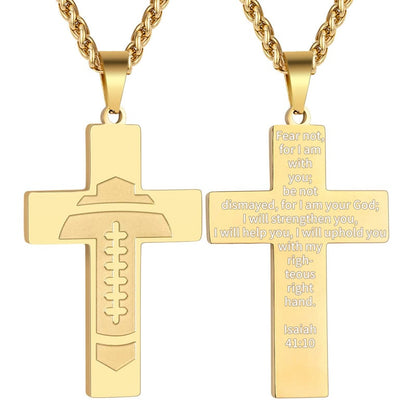 🔥LAST DAY 49% OFF - American Football Cross Bible Pendant