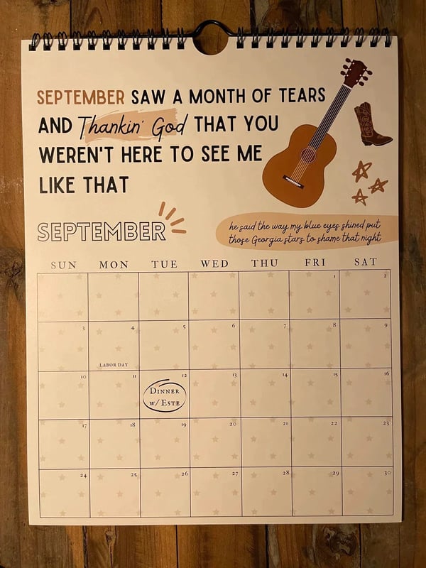 2024 TS Lyrics Calendar