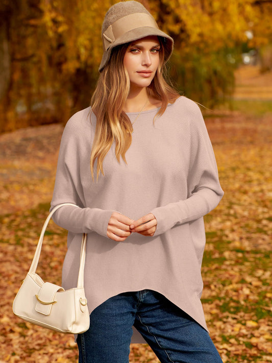 ✨Hot Sale 70% OFF⭐women's Irregular Oversized Dolman Sleeve Knitted Pullover