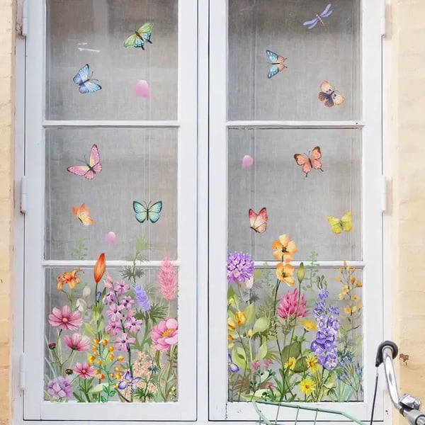 🔥LAST Sale 49% OFF💐Colorful Floral Bouquet Window Sticker