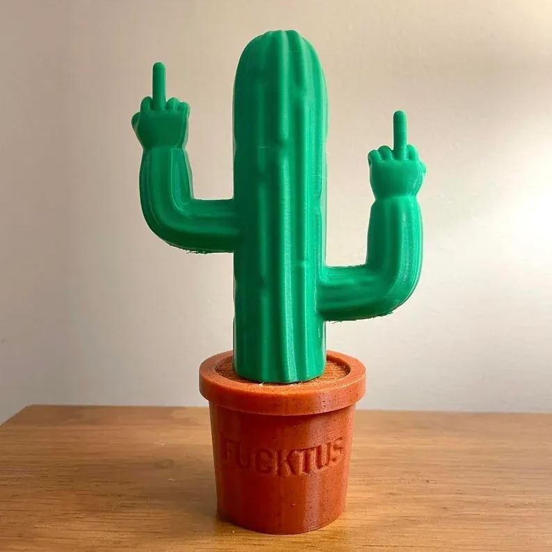 🌵🖕Fucktus - Middle Finger Cactus Figurine