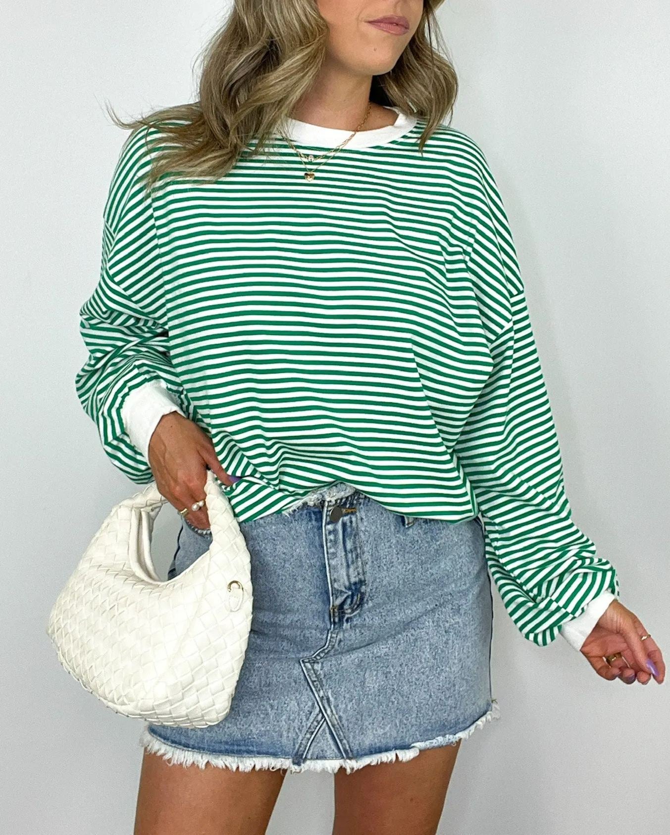 🌈Women's Casual Striped Crewneck Oversized Pullover(BUY 2 FREE SHIPPING!!!)