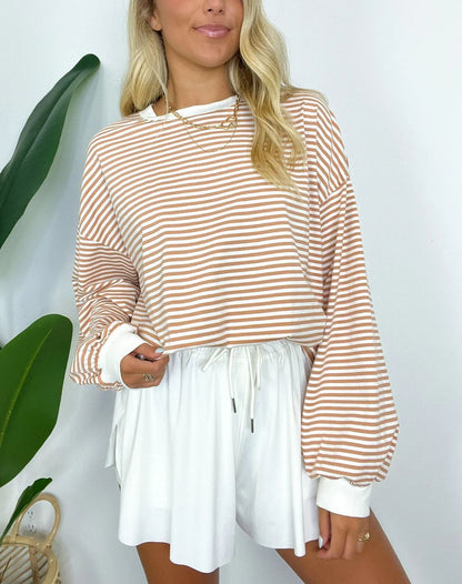 🌈Women's Casual Striped Crewneck Oversized Pullover(BUY 2 FREE SHIPPING!!!)