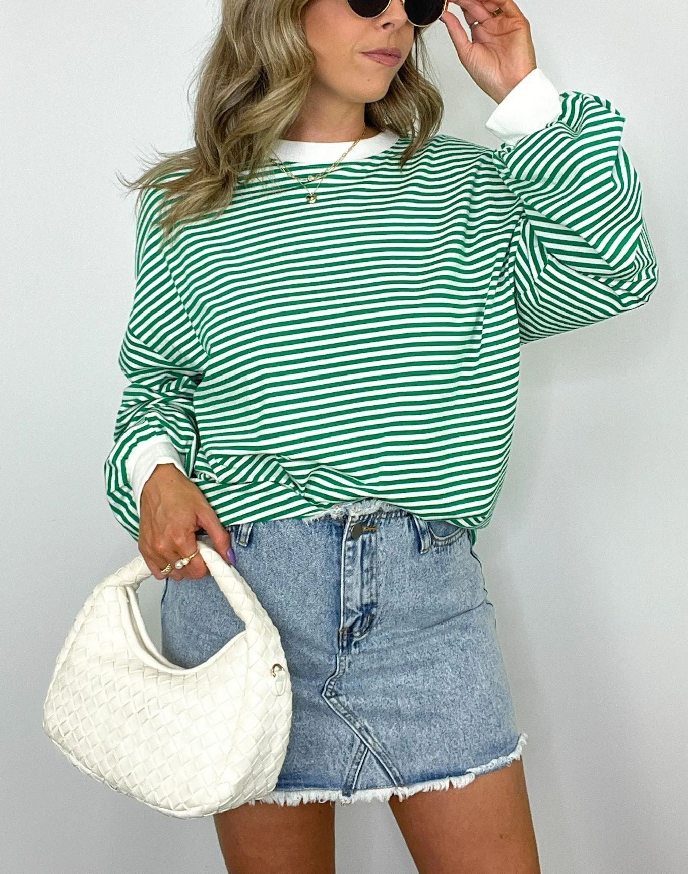 🌈Women's Casual Striped Crewneck Oversized Pullover(BUY 2 FREE SHIPPING!!!)