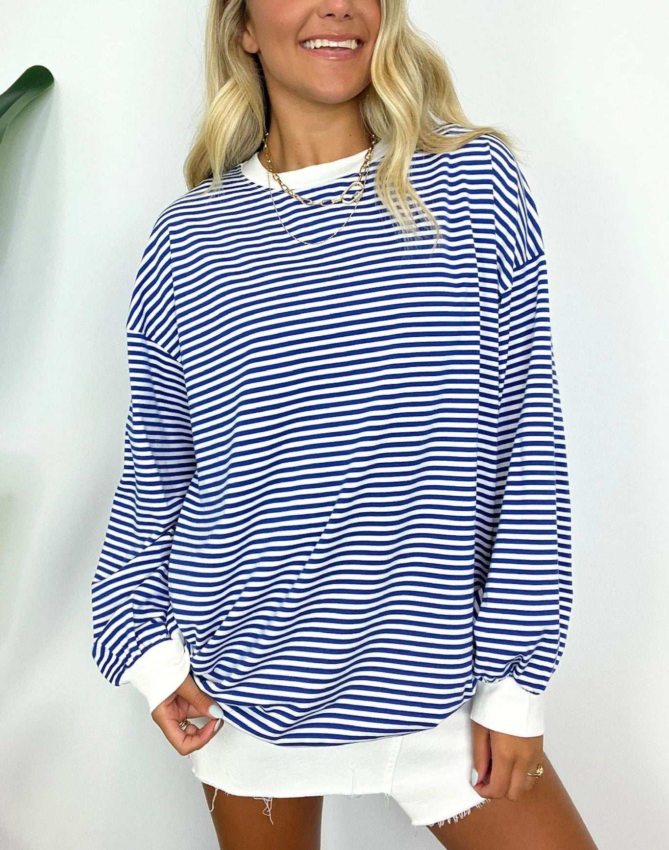 🌈Women's Casual Striped Crewneck Oversized Pullover(BUY 2 FREE SHIPPING!!!)