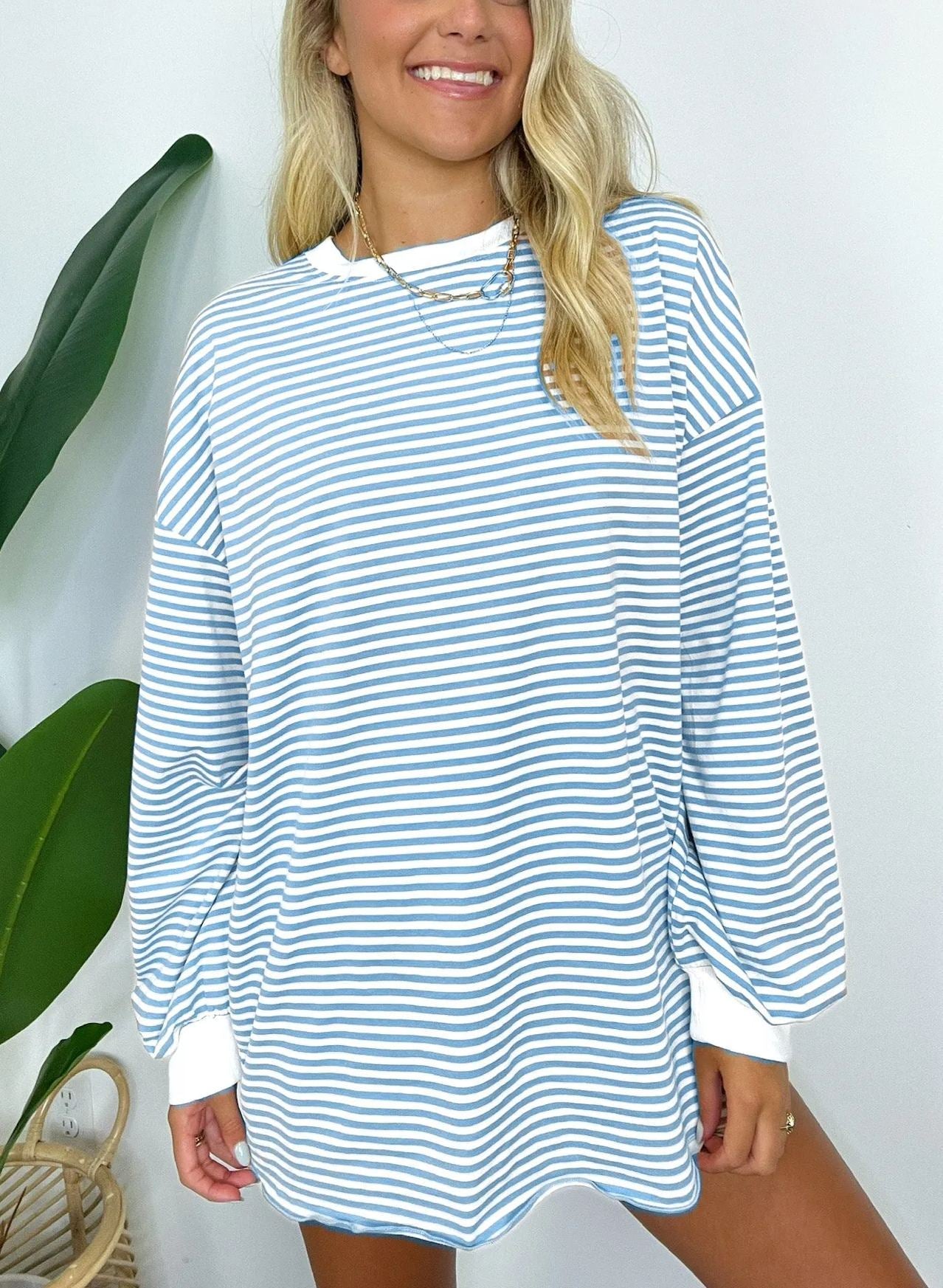 🌈Women's Casual Striped Crewneck Oversized Pullover(BUY 2 FREE SHIPPING!!!)