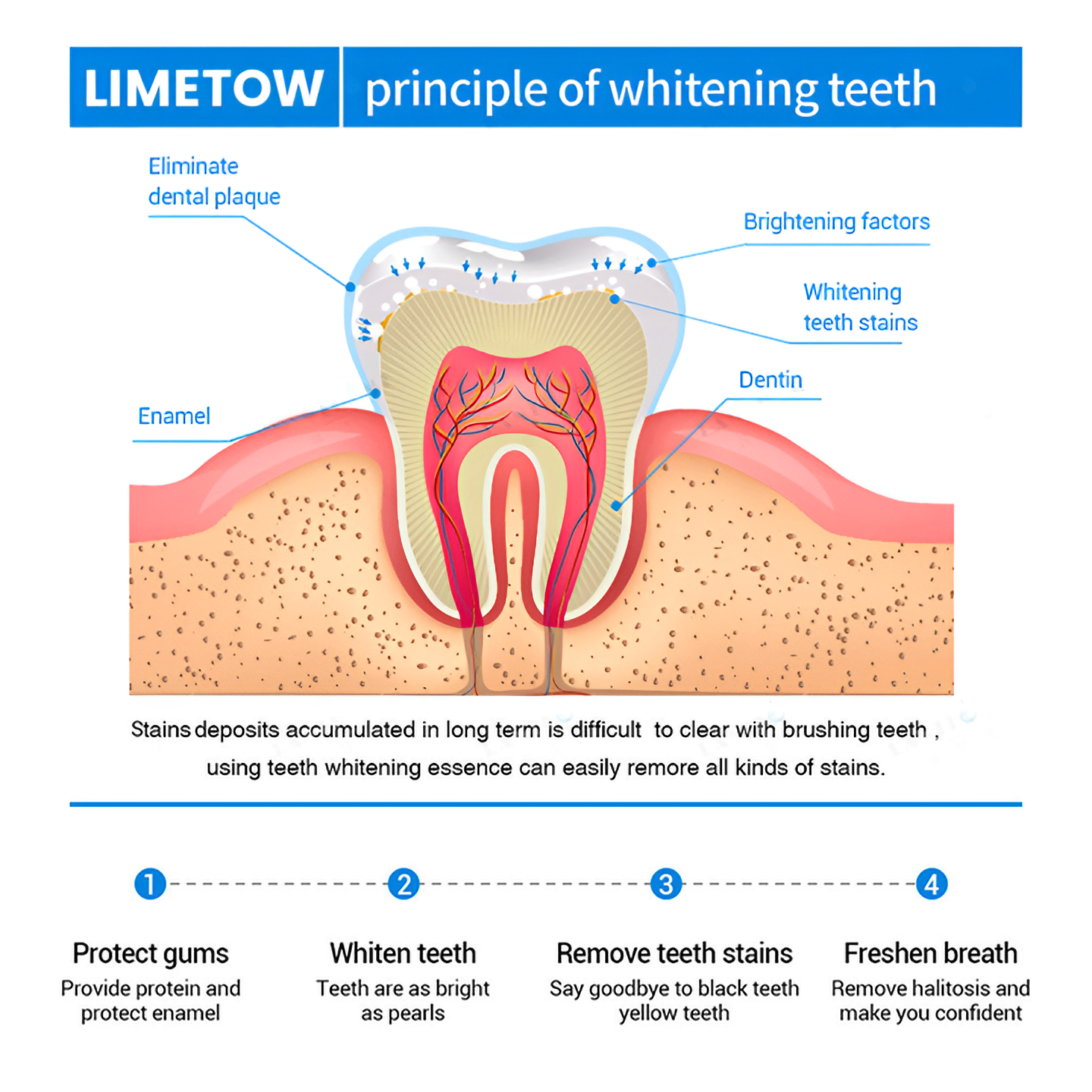 Essence de blanchiment des dents LIMETOW