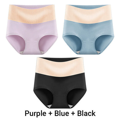 🔥😊 3pcs Women's High Waisted Breathable Antibacterial Soft Underwear