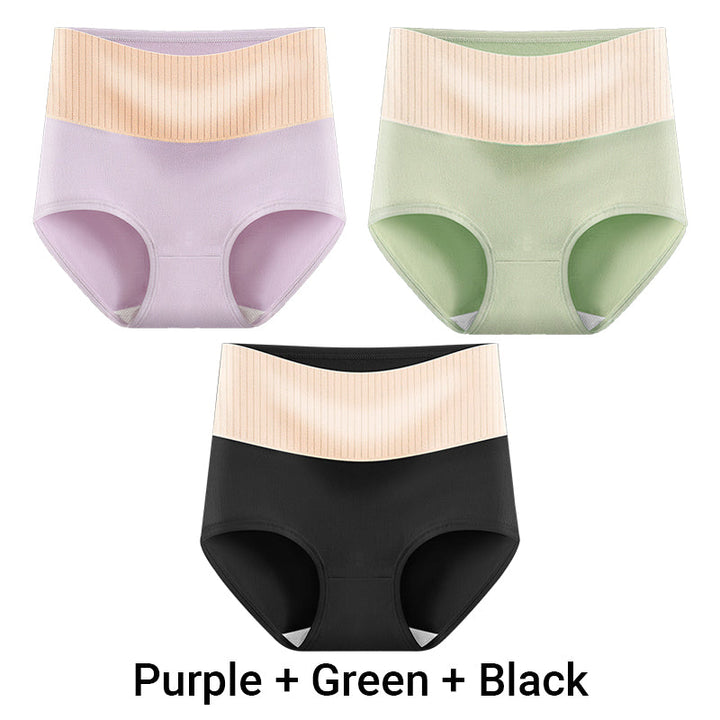 🔥😊 3pcs Women's High Waisted Breathable Antibacterial Soft Underwear