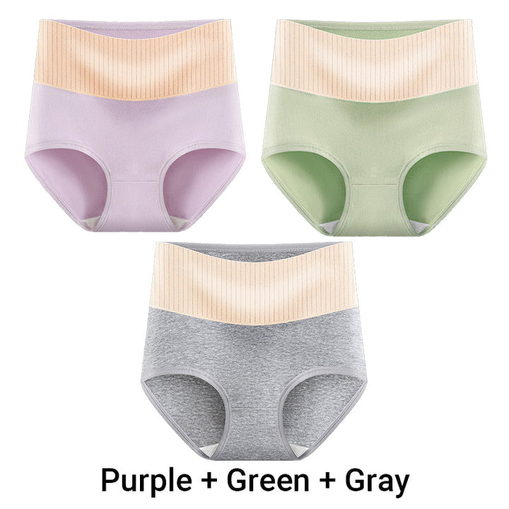 🔥😊 3pcs Women's High Waisted Breathable Antibacterial Soft Underwear