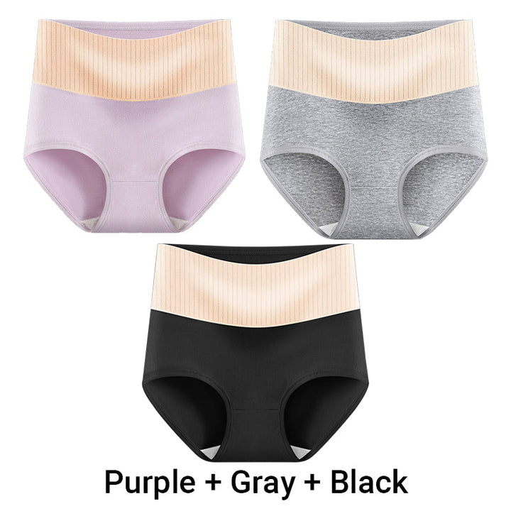 🔥😊 3pcs Women's High Waisted Breathable Antibacterial Soft Underwear