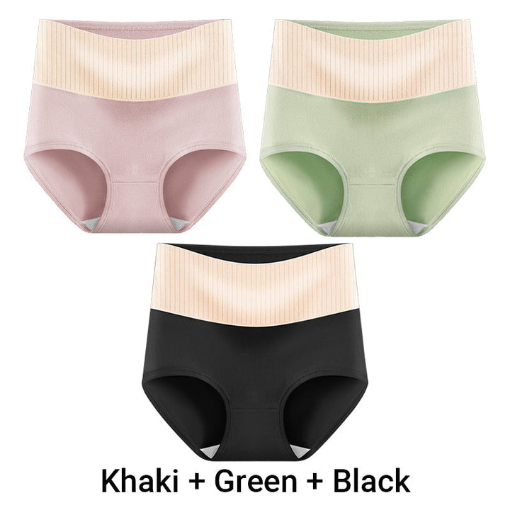 🔥😊 3pcs Women's High Waisted Breathable Antibacterial Soft Underwear