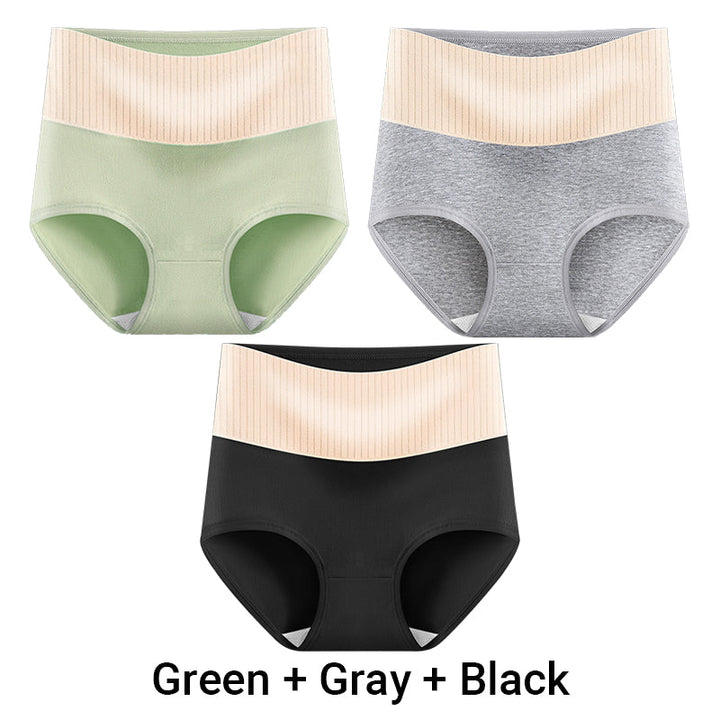 🔥😊 3pcs Women's High Waisted Breathable Antibacterial Soft Underwear