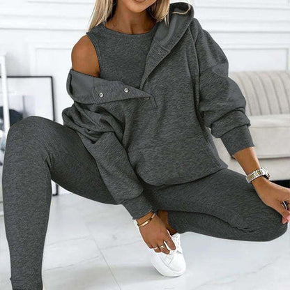 Hooded Casual and Comfortable Sweatshirt Suit 3-Piece Set (Vest + Hoodie+ Pants) 🔥Free Shipping🔥