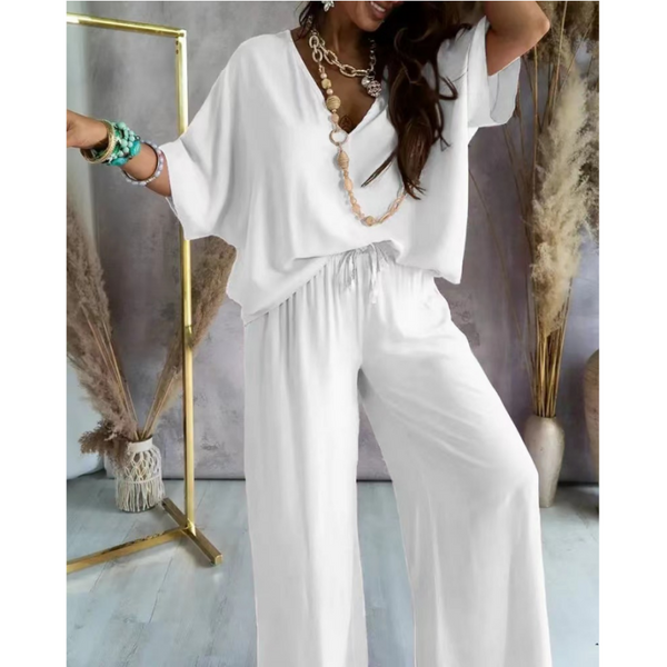 ✨2024 New Arrival💖Women's Solid Color Loose Jumpsuit Set (Buy 2 Free Shipping)