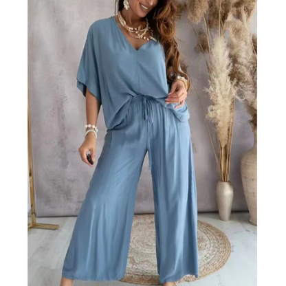 ✨2024 New Arrival💖Women's Solid Color Loose Jumpsuit Set (Buy 2 Free Shipping)