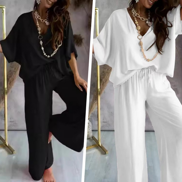 ✨2024 New Arrival💖Women's Solid Color Loose Jumpsuit Set (Buy 2 Free Shipping)