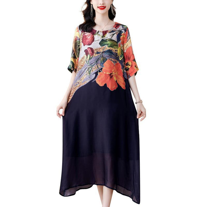 🔥Women's Elegant Flowy Floral Print Plus Size Dress（🔥Buy 2 Free Shipping🔥）