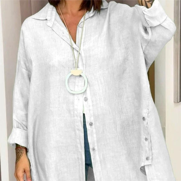 Women's Casual Solid Color Long Sleeve Button Down Shirt 🔥 (Buy 2 Free Shipping)