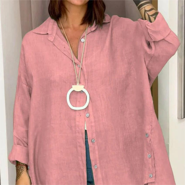 Women's Casual Solid Color Long Sleeve Button Down Shirt 🔥 (Buy 2 Free Shipping)