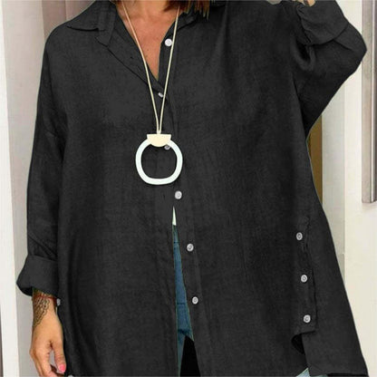 Women's Casual Solid Color Long Sleeve Button Down Shirt 🔥 (Buy 2 Free Shipping)