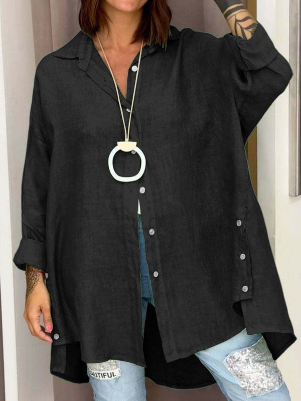 Women's Casual Solid Color Long Sleeve Button Down Shirt 🔥 (Buy 2 Free Shipping)