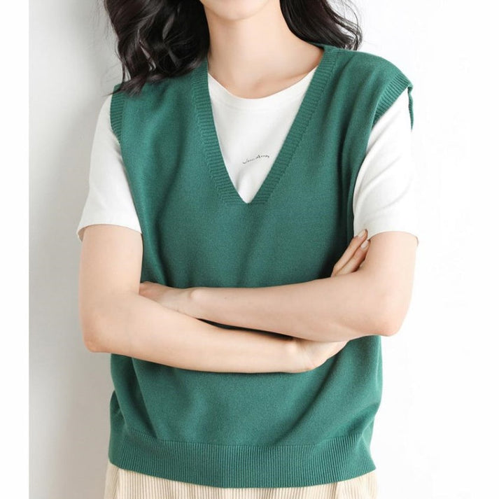 Women's Ultra-Soft V-Neck Knit Vest