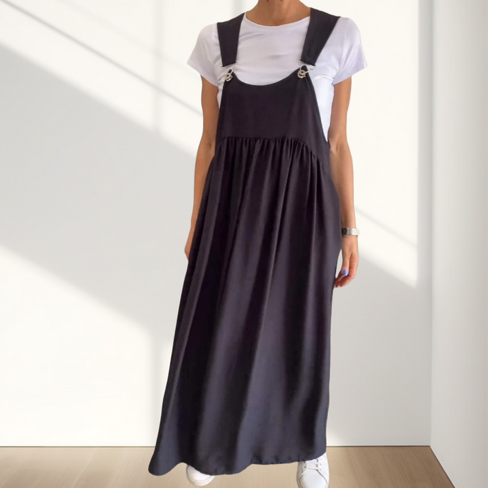 🔥LAST DAY 70% OFF🔥Women’s Casual Solid Color Long Pinafore Dress（ Buy 2 Free Shipping ）