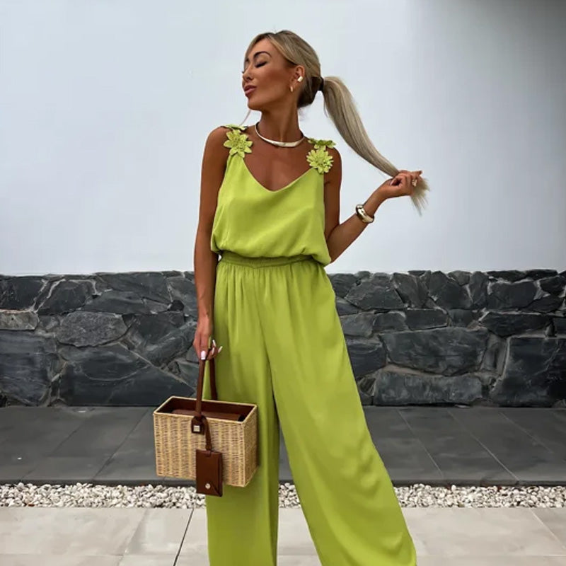 50% Off New Products Hot Sale🔥Women's Sleeveless Wide Leg Jumpsuit