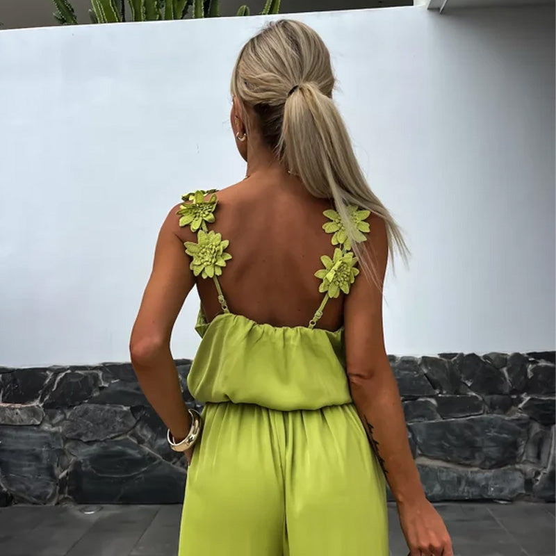 50% Off New Products Hot Sale🔥Women's Sleeveless Wide Leg Jumpsuit