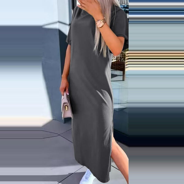 Women's Casual Split T-shirt Long Dress