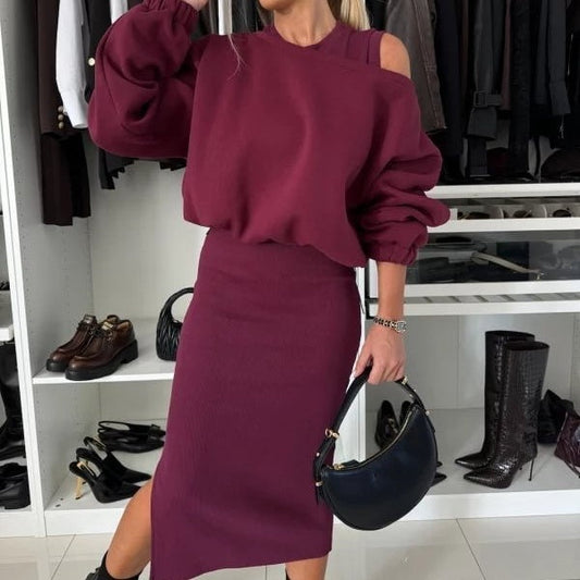 🔥Limited Time 70% OFF🔥Women's Sweatshirt & Sleeveless Dress 2-Piece Set (Buy 2 Free Shipping)