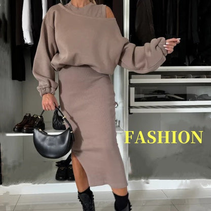 🔥Limited Time 70% OFF🔥Women's Sweatshirt & Sleeveless Dress 2-Piece Set (Buy 2 Free Shipping)