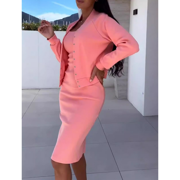 Spaghetti Strap Bodycon Dress & Jacket Set