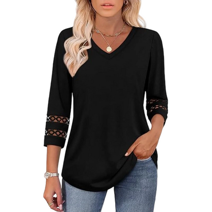 💥Last Day Special Sale 50% OFF💝2025 New Womens 3/4 Length Sleeve Tops Trendy V Neck T Shirts